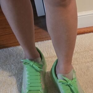 Alexander McQueen Neon Green Platform Athletic Sneakers